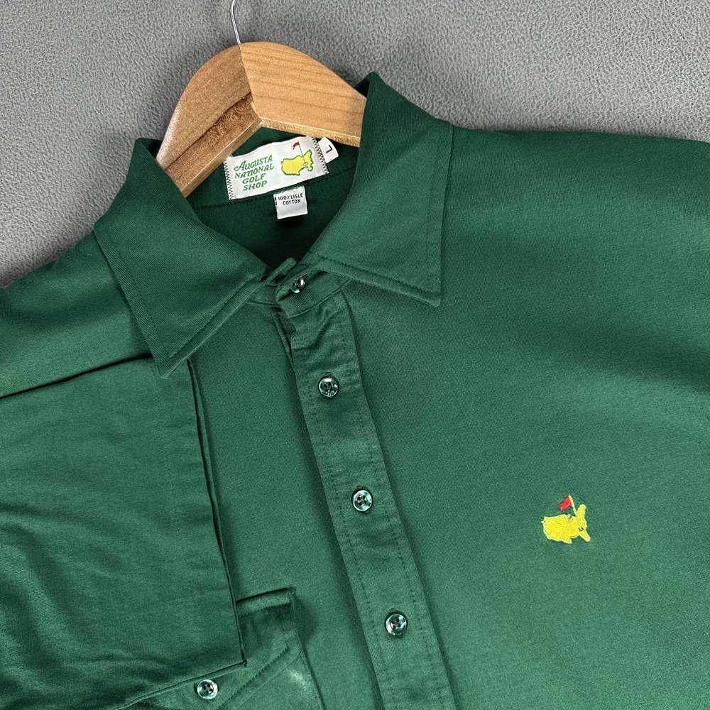 Masters Polo Shirt Mens Large Green Augusta National Golf Shop Crest Pocket
